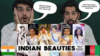 AFGHAN REACT Indian Beauties  Complete list of Miss World from India Crowning moment|AFGHAN REACTION