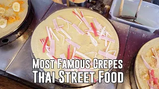 Thailand Most Famous Crepes - Thai Street Food | Crepes with Various Topping