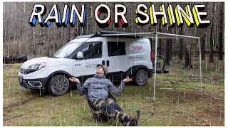 ☔️ Solo Camping in the Rain | Micro Camper Van