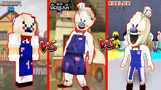 DONDURMACI ROD KAPIŞMASI 😲  Ice Scream 4 vs Minecraft vs Roblox