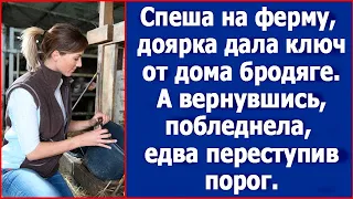 Спеша на ферму, доярка дала ключ от дома бродяге. А, вернувшись, побледнела, едва переступив порог.