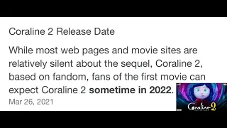 Release date on Coraline 2