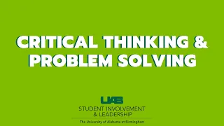 Critical Thinking & Problem Solving