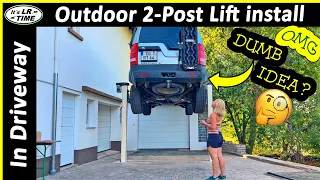 Outdoor 2-Post Car Lift Install in Our Driveway - Part 2