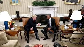 Donald Trump meets with President Obama at the White House