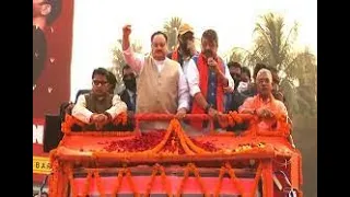 BJP National President JP Nadda's roadshow in Bangaon Uttar, West Bengal.