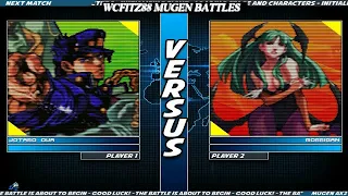 WCFITZ88 MUGEN Battles | Jotaro Kujo OVA vs Morrigan Aensland