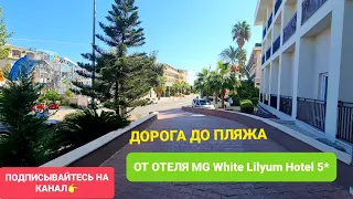 Сколько идти до пляжа от отеля MG White Lilyum Hotel 5*  4К ОБЗОР // ОТЕЛЬ ВАЙТ ЛИЛИУМ