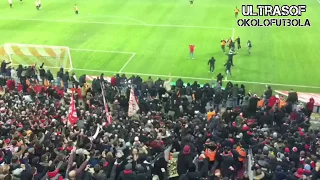 Köln ultra dressed as a steward stole Gladbach flag.