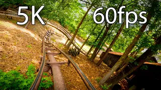 Dahlonega Mine Train front seat on-ride 5K POV @60fps Six Flags Over Georgia