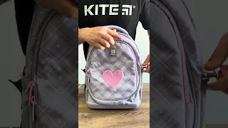 Рюкзак шкільний Kite Education Fluffy Heart 36x27x16 см, 15.5 л, сірий (K24-724S-1)