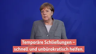 Kanzlerin Merkel: Wir lassen Unternehmen und Selbstständige in der Corona-Pandemie nicht allein