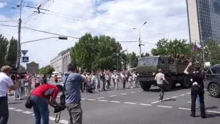 Батальон "Восток" на митинге в Донецке 25 мая