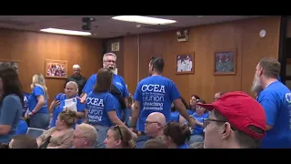 CCEA union members rallying once again at CCSD Board of Trustees meeting