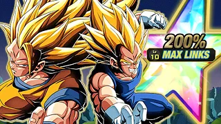 *NEW* MAX LINKS 100% LR SSJ3 GOKU & SSJ2 VEGETA 200% LEADER SKILL SHOWCASE!!! (DBZ: Dokkan Battle)