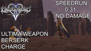 KH II FM Critical Mode Lingering Will Speedrun 0:31 Ultima Weapon Berserk