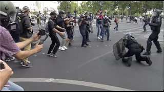 Des gendarmes pris à partie en marge de la manifestation des soignants (14 juillet 2020, Paris) [4K]
