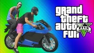 GTA 5 Online Funny Challenge - Backwards Driving w/ Motorcycles & Jet Planes (GTA 5 Funny Moments)