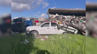 Semi rolls onto pickup truck in Belvidere, no injuries