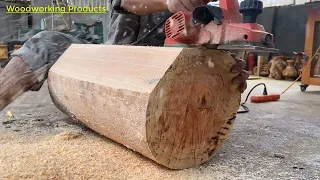 A Combination Of Sawing- Wood Planing- Turning Wood- Polishing Products To Create A Valuable Table