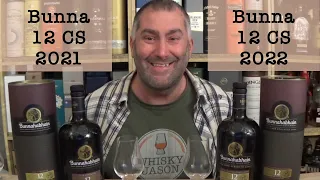 Bunnahabhain 12 Cask Strength 2022 with 56.6% vs Bunnahabhain 12 Cask Strength 2021 with 55.1%