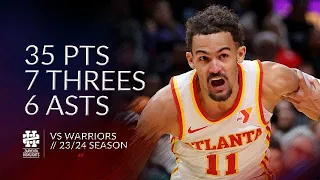 Trae Young 35 pts 7 threes 6 asts vs Warriors 23/24 season