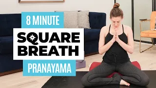 8 MINUTE SAMA VRITTI BREATH | Guided Square Breathing — Equal Fluctuations Pranayama Technique 🟩 🟦 🟪