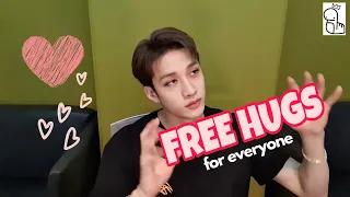 chan giving hugs for 4 minutes and 15 seconds straight