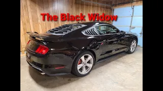 Ford Mustang GT spoiler, window louvers install.