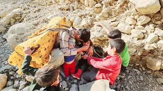 A nomadic family moved to a beautiful area and the family's little girl was thrown down the valley