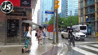 Pouring Rain on Bloor & Yonge | Toronto Walk