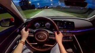 2023 Hyundai Elantra Limited - POV Night Drive (Binaural Audio)