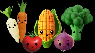 Dancing  veggies    - cute Sensory video- newborn sensory videos for babies high contrast