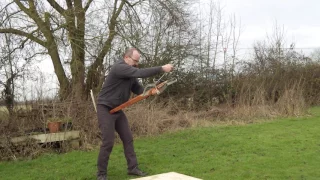 Tod of Todsstuff shoots a 15th century medieval war crossbow