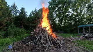 This burn pile fire escalated quickly!