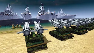 The new 300 Ukrainian missile NEPTUNE 500 destroyed the entire Russian warships  MOWAS2 Cinematic