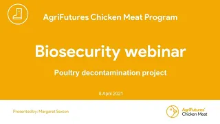 Poultry decontamination project