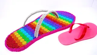 магнитные шарики Satisfacción DIY ASMR Cómo hacer increíbles sandalias gigantes a partir de bolas ma