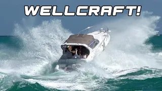 Wellcraft boat taking hits from the Inlet!
