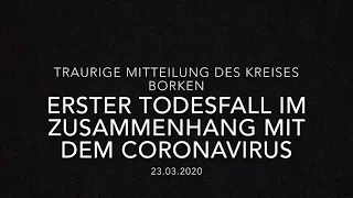 Traurige Mitteilung des Kreises Borken: Erster Todesfall im Zusammenhang mit dem Coronavirus