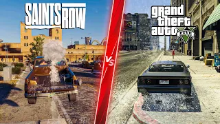 Saints Row vs GTA 5 - Direct Comparison! Attention to Detail & Graphics! ULTRA 4K