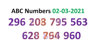 Kerala Lottery Guessing | ABC NUMBERS | Kerala Jackpot Guessing 02 03 2021