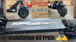 Speedway Mini 4 Pro installation kit frein avant. la trottinette compact la plus puissante