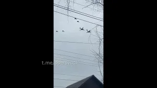 Russian Tu-22M3 long-range bombers flying in Ukraine