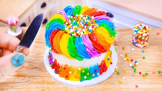 Miniature Rainbow Buttercream Cake 🍫🎂 Best Of Miniature Rainbow Buttercream Cake Recipe