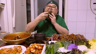 고아재!뭐든지 싸먹는 아재│쌈밥먹방_돼지불고기,고추장불고기,제육 Mukbang Eatingshow [Grilled Duck,Pork Bulgogi, Stir-fried Pork]