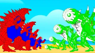 Evolution Of GODZILLA SPIDER Vs SHARKZILLA RADIATION GIANT EYEBALL | Godzilla Cartoon Compilation