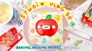 ☀ STUDIO VLOG 50 ☀ Lots of Order Packing, Art Making, & Cake!