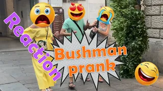 Crazy  bushman prank,  uomo cespuglio pazzo