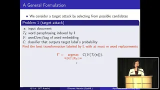 SysML 19: Lei Qi, Discrete Adversarial Attacks and Submodular Optimization